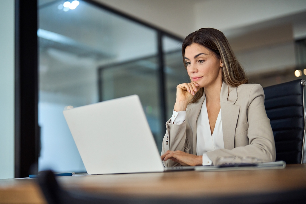 An HR leader reviewing resilience data